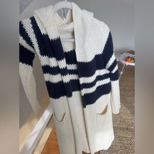 Hooded striped sweater